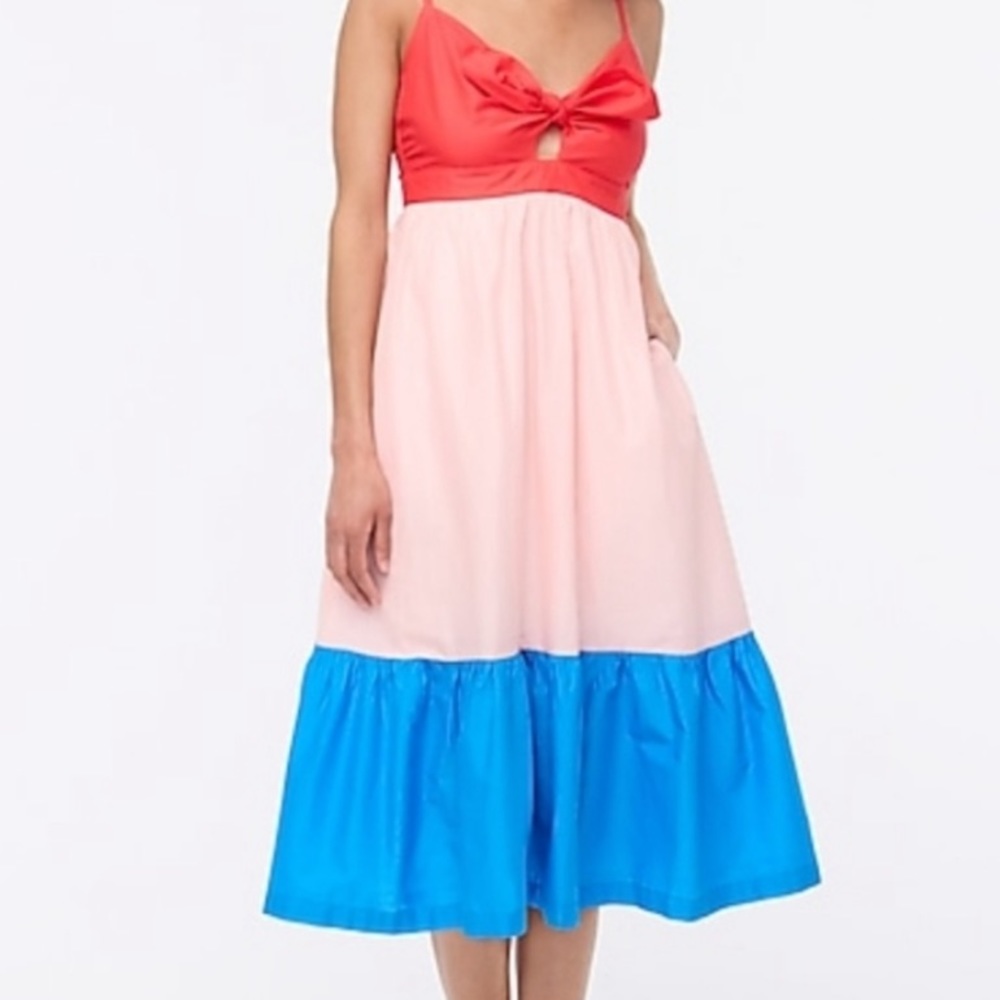 J. Crew color block dress, great for July 4, brand new with tags